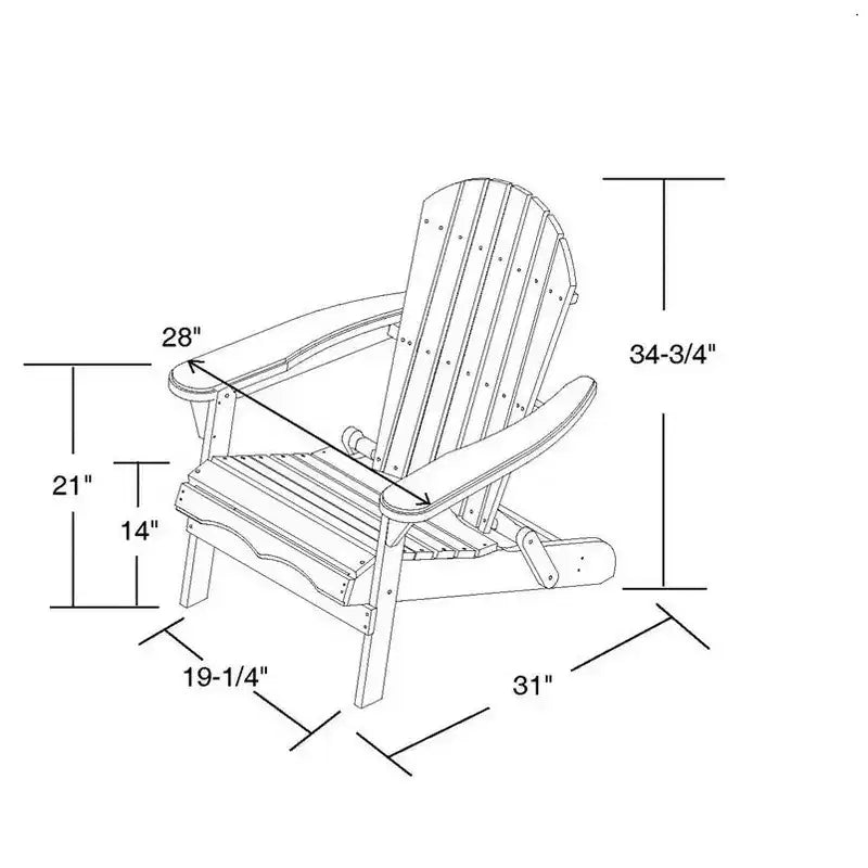 Jiallo Foldable Adirondack Chair with cup holder with End Table