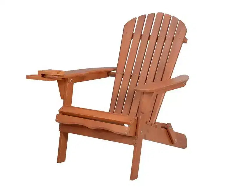 Jiallo Foldable Adirondack Chair with cup holder with End Table
