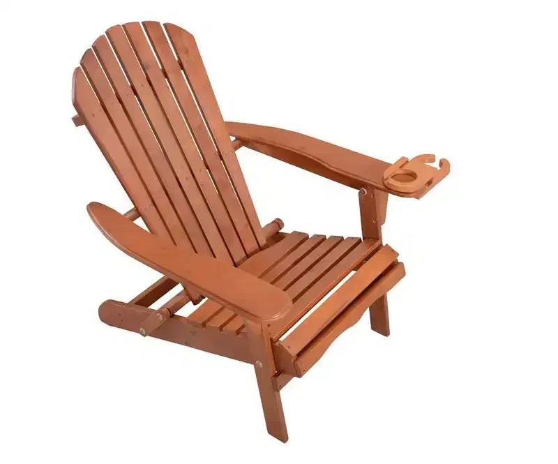 Jiallo Foldable Adirondack Chair with cup holder with End Table