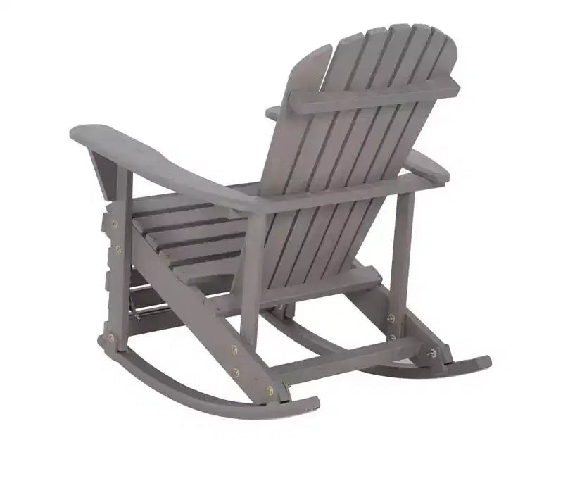 Jiallo Zero Gravity Collection Dark Gray Adirondack Rocking Chair with Built-in Footrest - Set of 2 Rocking Chairs