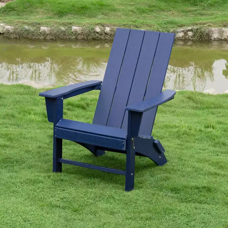 GARPROVM Upgraded Folding HDPE Adirondack Chair Weather-Resistant Outdoor Patio Chair