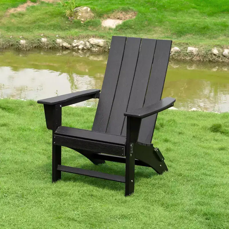 GARPROVM Upgraded Folding HDPE Adirondack Chair Weather-Resistant Outdoor Patio Chair