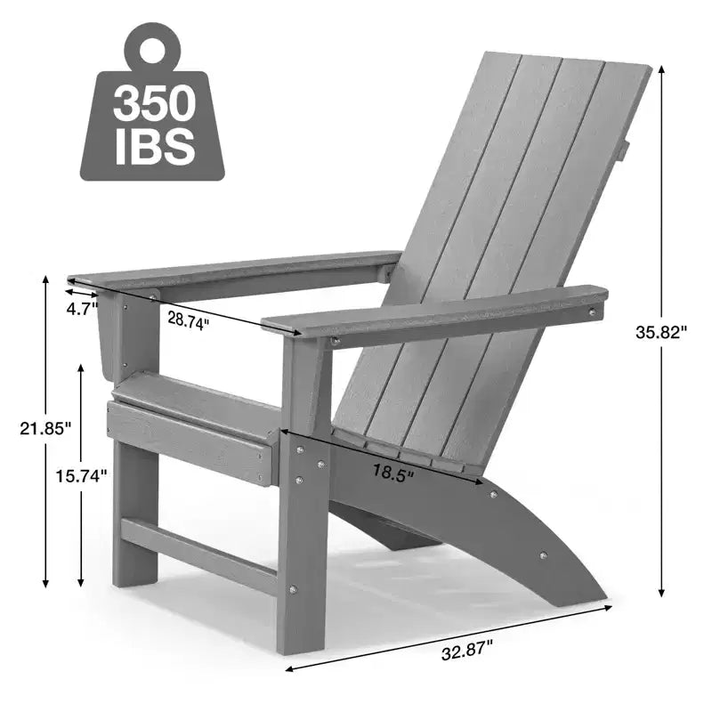 GARPROVM Chaise Adirondack confortable en PEHD résistant aux intempéries pour patio extérieur