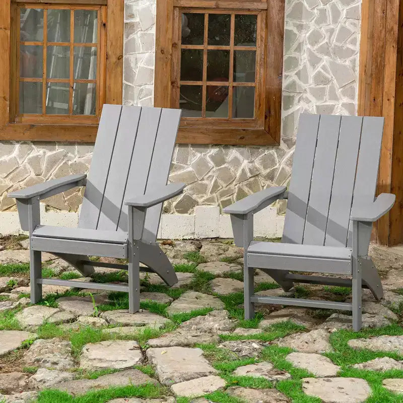 GARPROVM Chaise Adirondack confortable en PEHD résistant aux intempéries pour patio extérieur