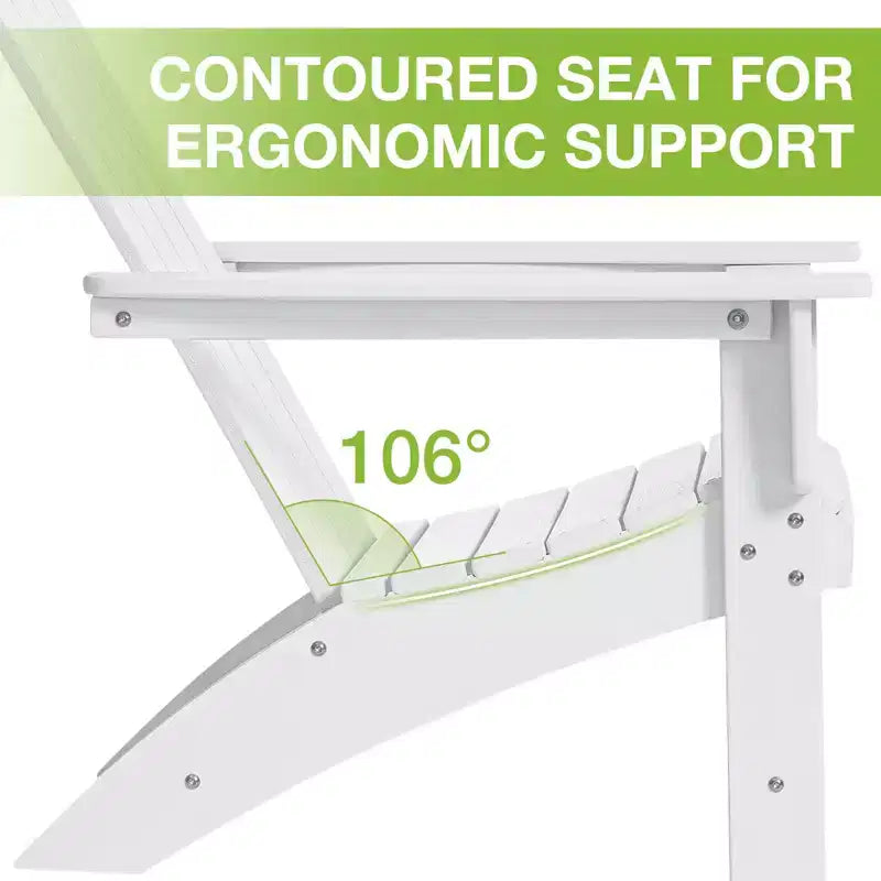 GARPROVM 2 Adirondack Chairs with Side Table HDPE Weather-Resistant Outdoor Patio Furniture