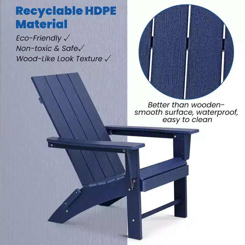 GARPROVM 2 Upgraded Folding HDPE Adirondack Chairs with Side Table Weather-Resistant For Outdoor