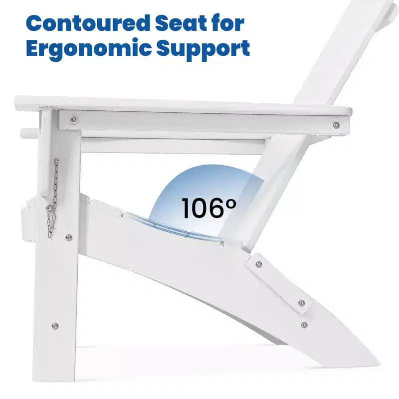 GARPROVM 2 Upgraded Folding HDPE Adirondack Chairs with Side Table Weather-Resistant For Outdoor
