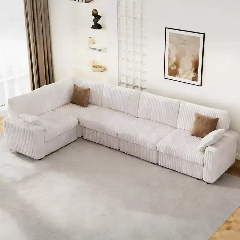 Dyonery Modular Corduroy Sectional Sofa with Washable Covers