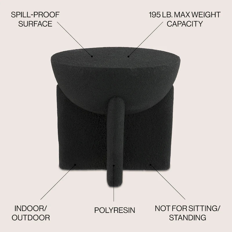 Table d'appoint Tambour Minimaliste Moderne Sage 16.25, par JONATHAN Y