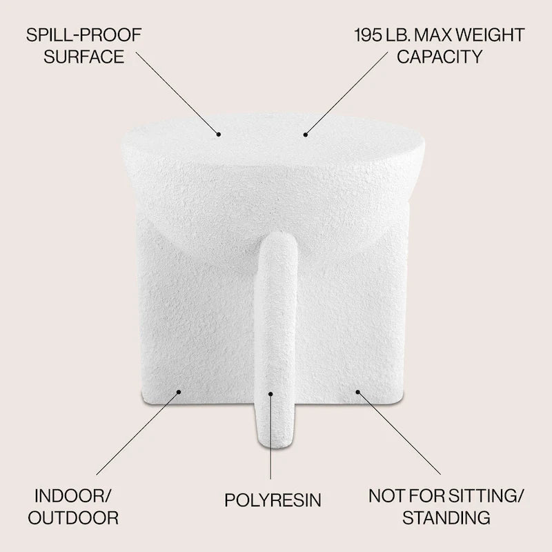 Table d'appoint Tambour Minimaliste Moderne Sage 16.25, par JONATHAN Y