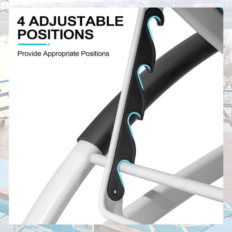Ensemble de chaises longues pliantes réglables et portables avec table pour l'extérieur