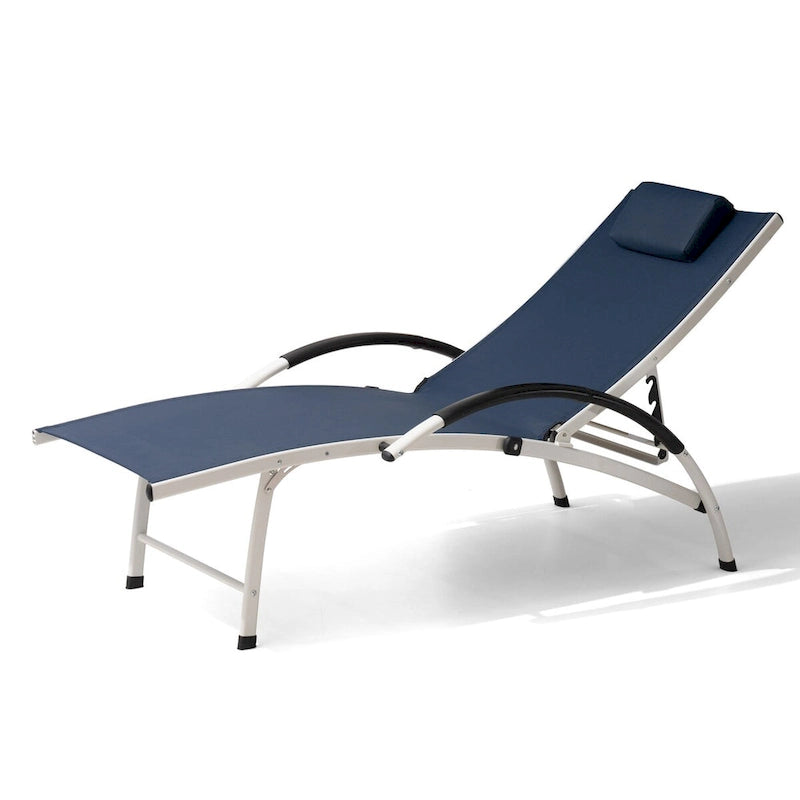 Ensemble de chaises longues pliantes réglables et portables avec table pour l'extérieur