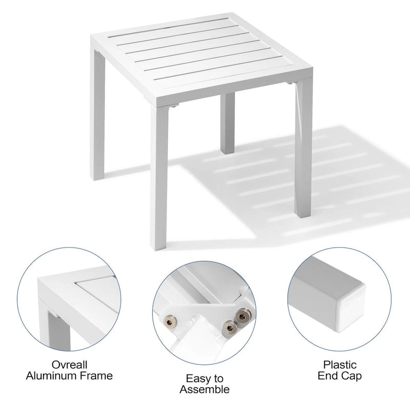 Ensemble de chaises longues pliantes réglables et portables avec table pour l'extérieur