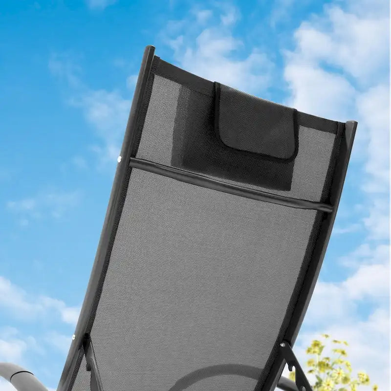 Ensemble de chaises longues pliantes réglables et portables avec table pour l'extérieur