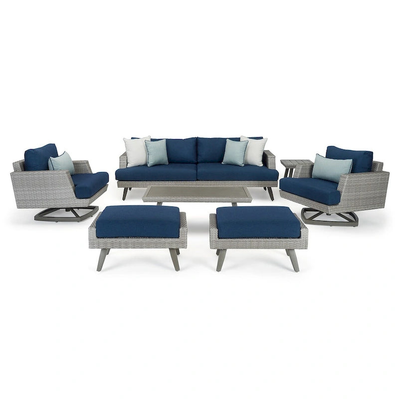 Ensemble de mobilier de jardin Portofino Casual 7 pièces avec sièges pivotants Sunbrella
