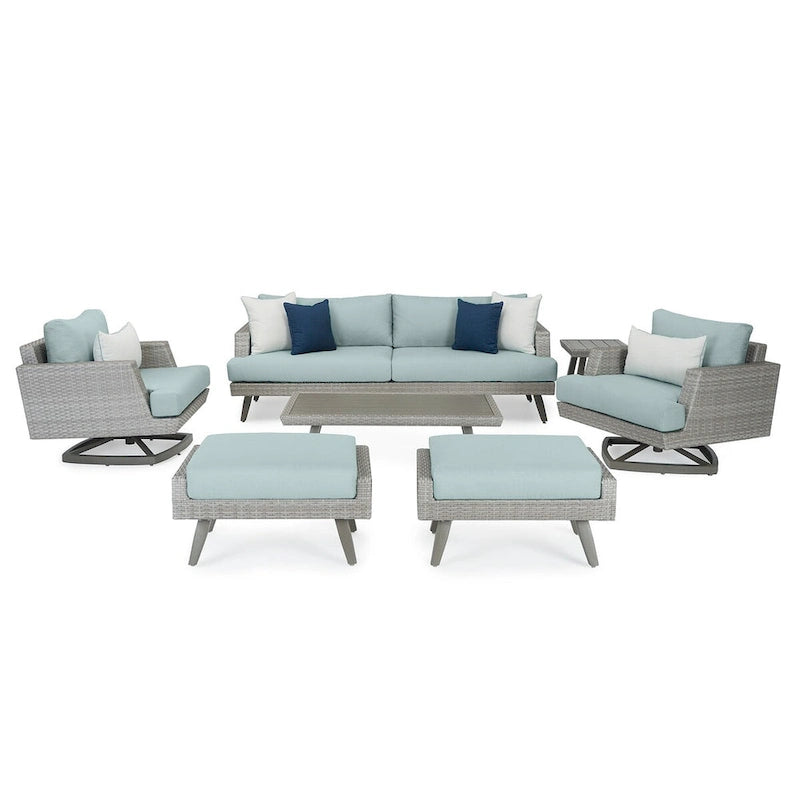 Ensemble de mobilier de jardin Portofino Casual 7 pièces avec sièges pivotants Sunbrella
