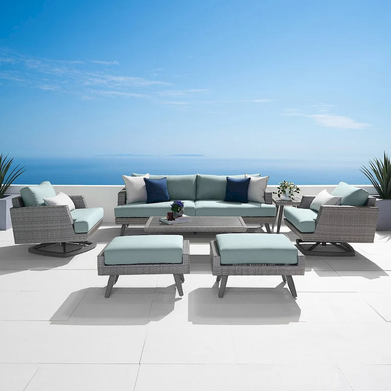 Ensemble de mobilier de jardin Portofino Casual 7 pièces avec sièges pivotants Sunbrella