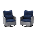 UPHA Outdoor Patio Swivel Rocking Lounge Chair with Cushion, Set of 2