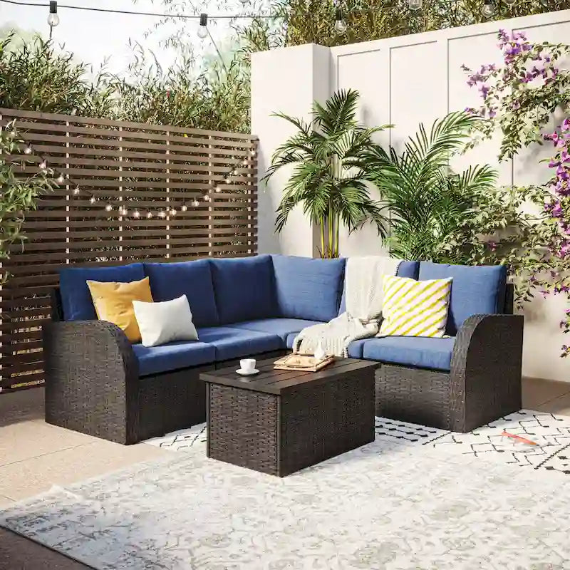 Brisbane Outdoor Wicker Sectional Set, 6pc