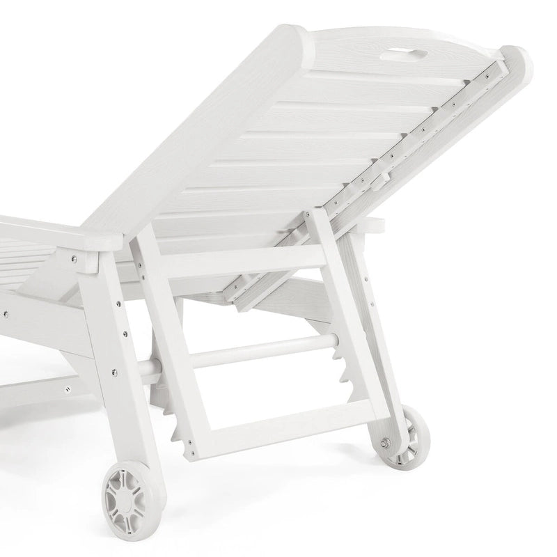 LUE BONA Chaises longues de patio réglables à roulettes avec accoudoirs pour terrasse, jardin ou piscine (Lot de 2)