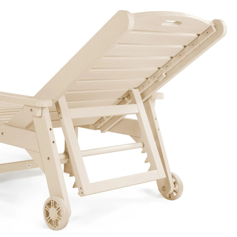 LUE BONA Chaises longues de patio réglables à roulettes avec accoudoirs pour terrasse, jardin ou piscine (Lot de 2)