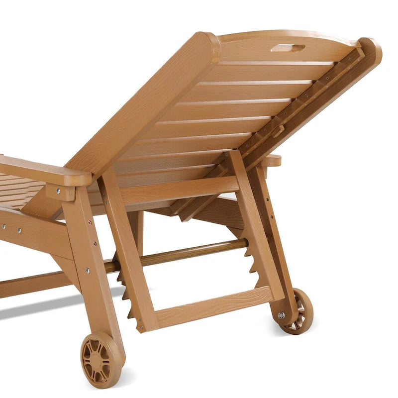 LUE BONA Chaises longues de patio réglables à roulettes avec accoudoirs pour terrasse, jardin ou piscine (Lot de 2)