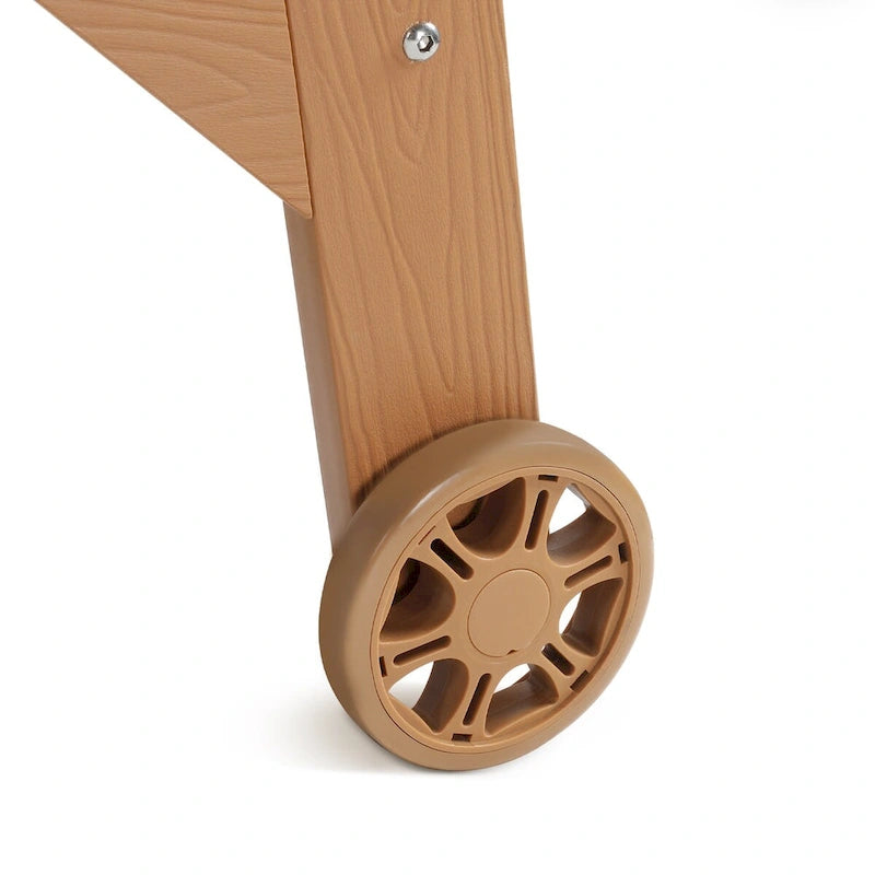 LUE BONA Chaises longues de patio réglables à roulettes avec accoudoirs pour terrasse, jardin ou piscine (Lot de 2)