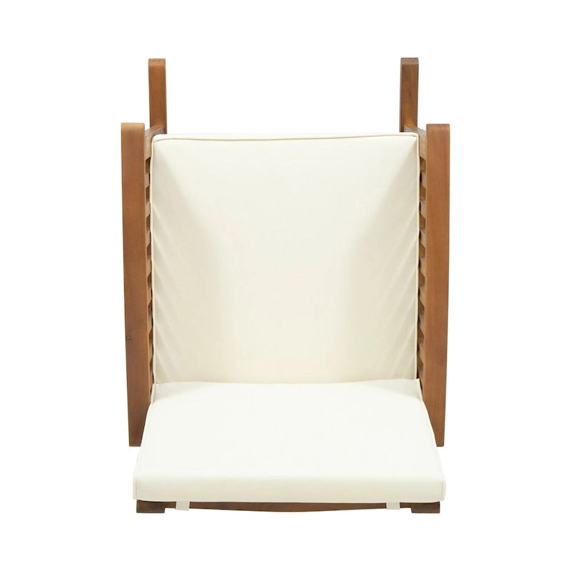 Cusp Barn Acacia Wood Design Resistant Reclining Rocking Chair, Durable Hardwood Heavy Frame With Rocking Feature