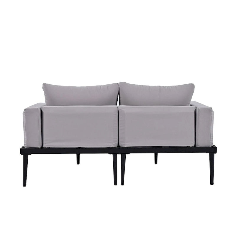 Outdoor 2 in 1 Daybed Padded Chaise Lounges with Wood Topped Side Spaces