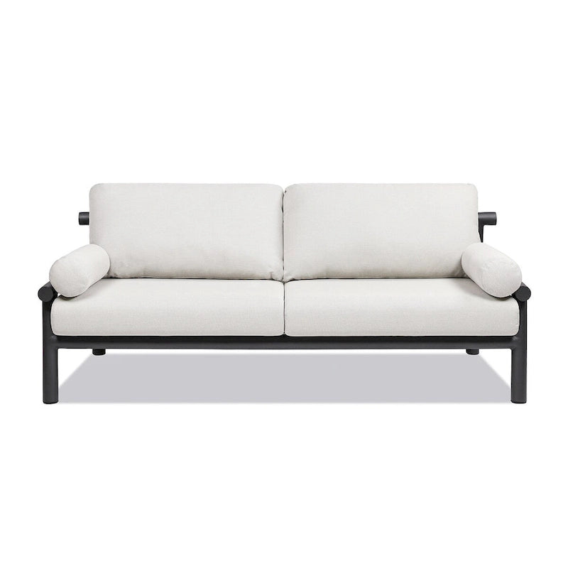 Causeuse de jardin Zara 73.5 en aluminium noir avec coussins
