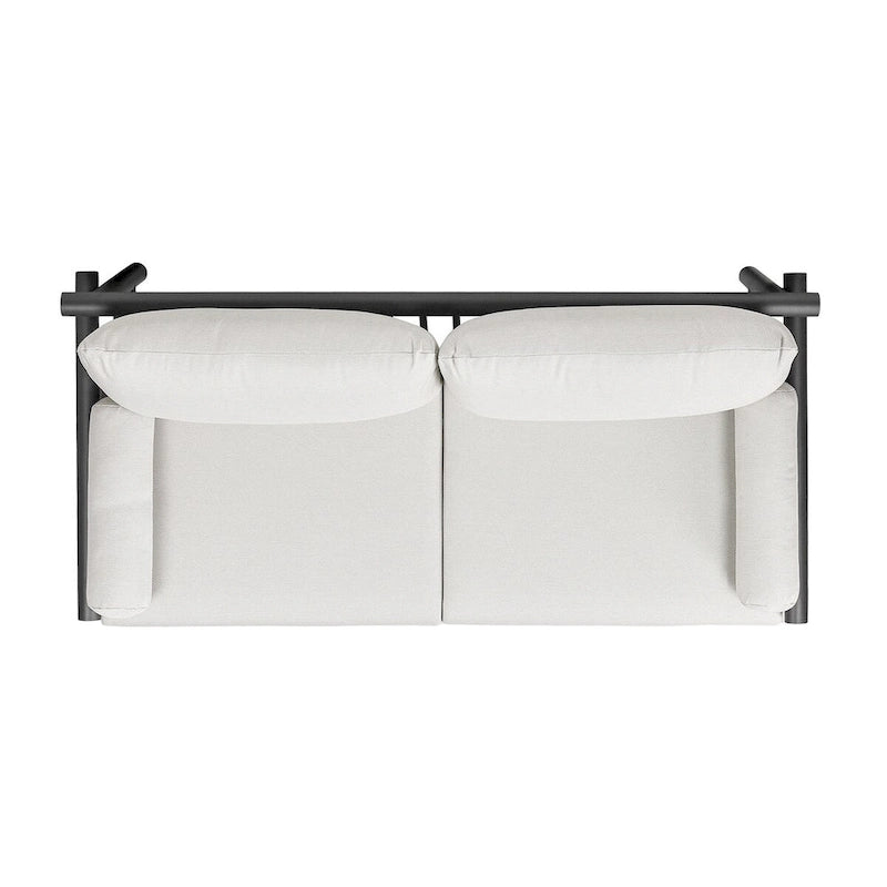 Causeuse de jardin Zara 73.5 en aluminium noir avec coussins