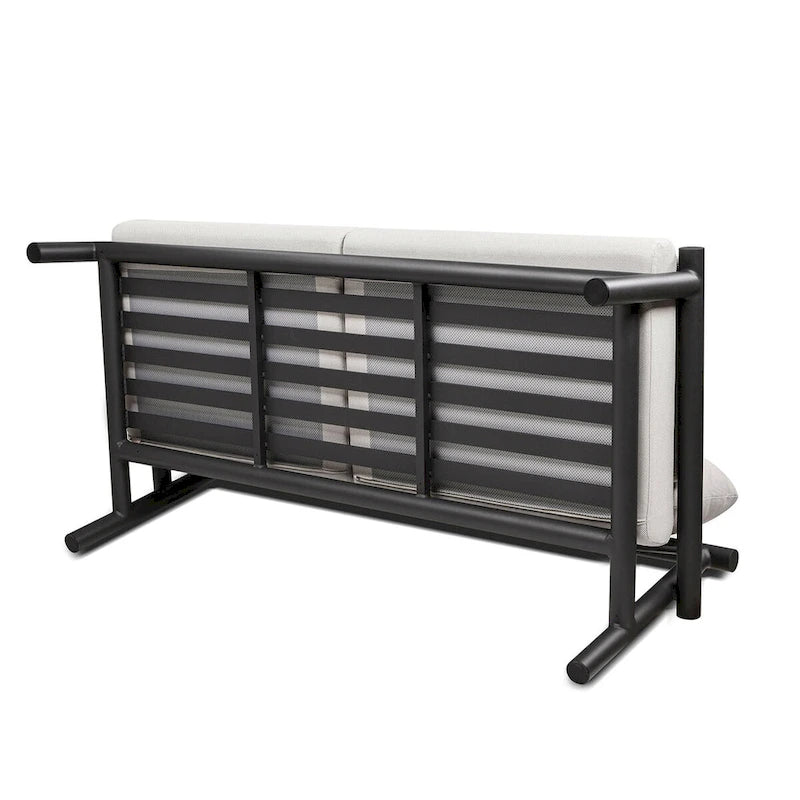 Causeuse de jardin Zara 73.5 en aluminium noir avec coussins