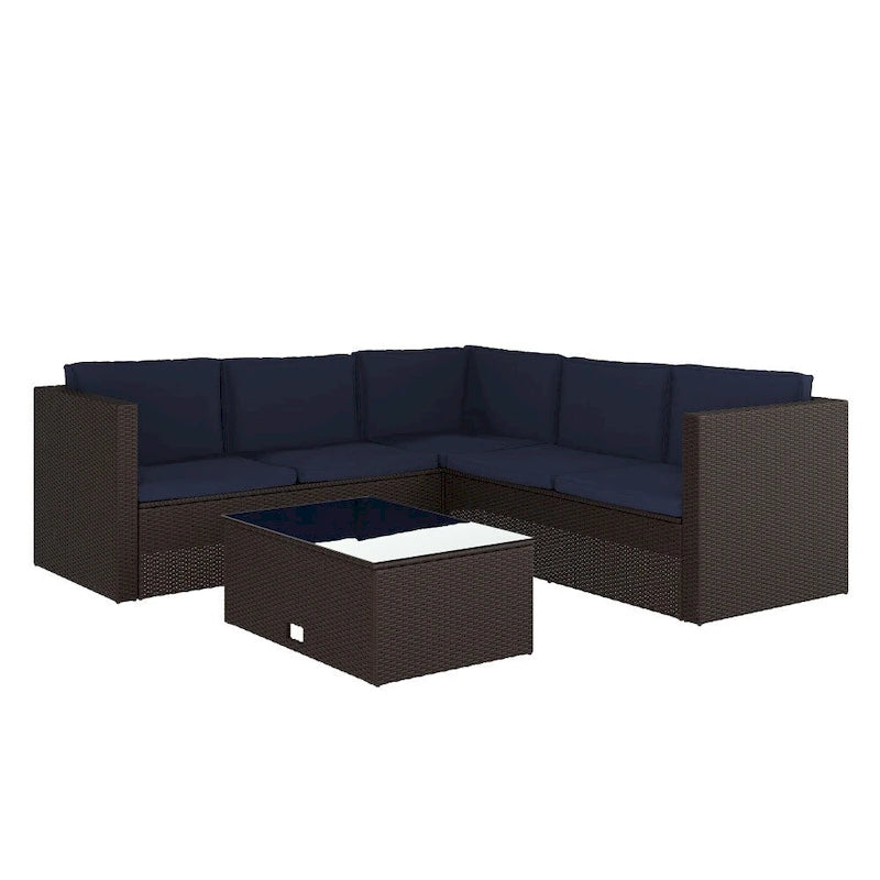 Ensemble canapé et table en rotin/osier pour patio intérieur/extérieur