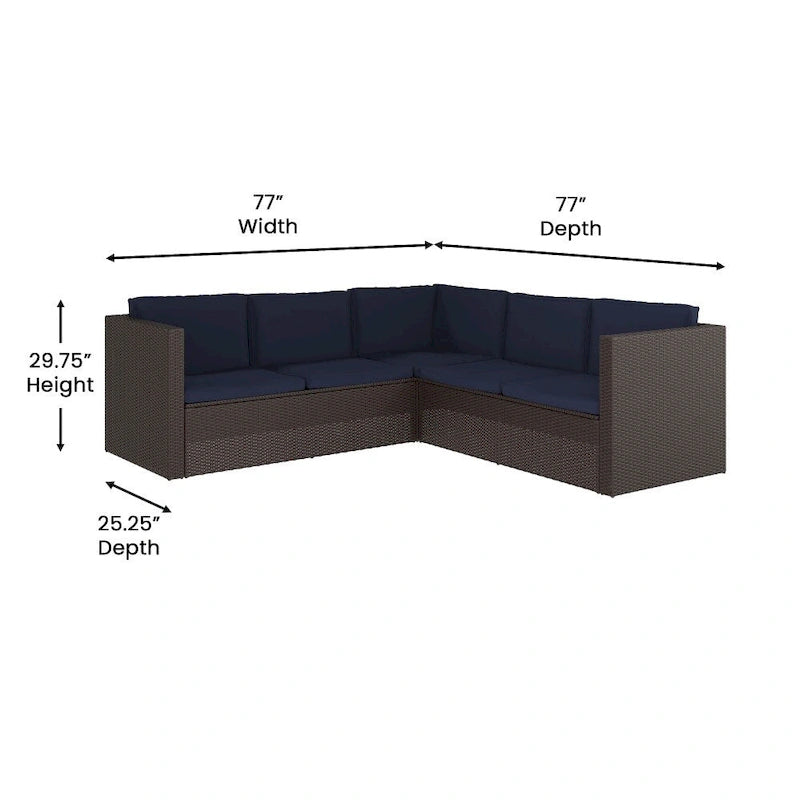 Ensemble canapé et table en rotin/osier pour patio intérieur/extérieur