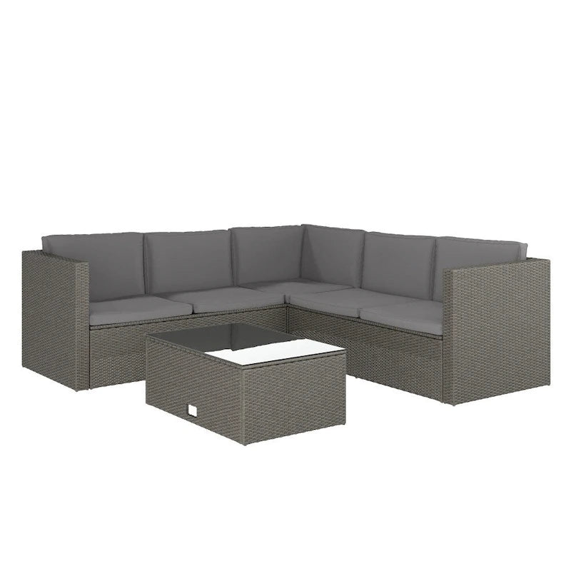 Ensemble canapé et table en rotin/osier pour patio intérieur/extérieur