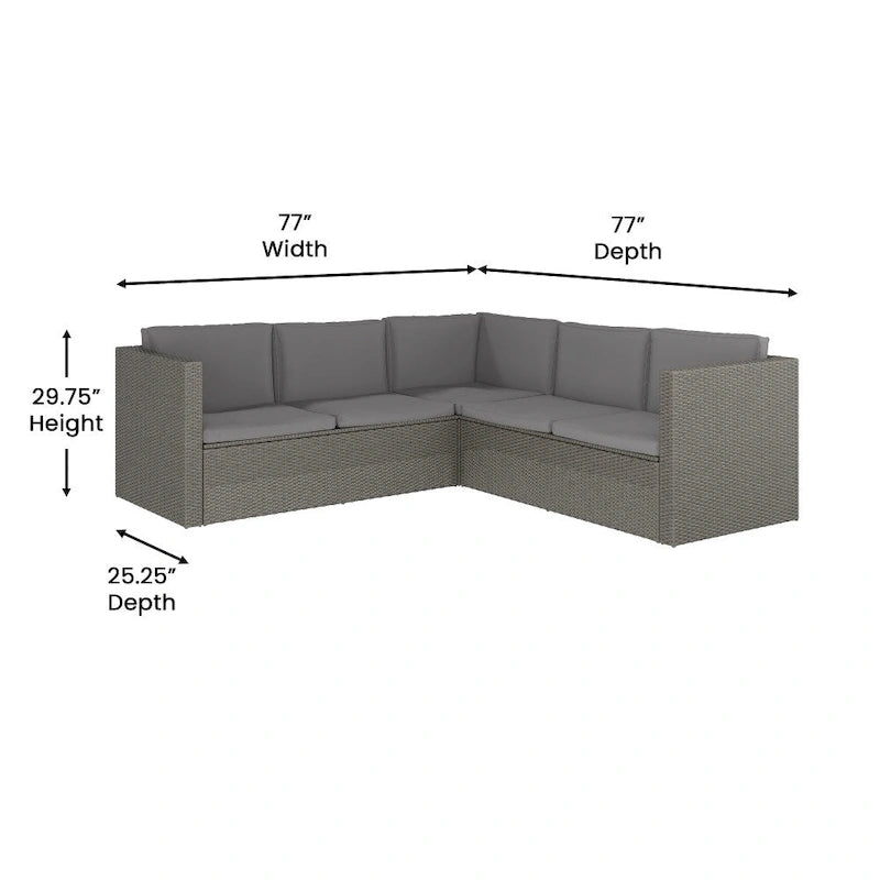 Ensemble canapé et table en rotin/osier pour patio intérieur/extérieur