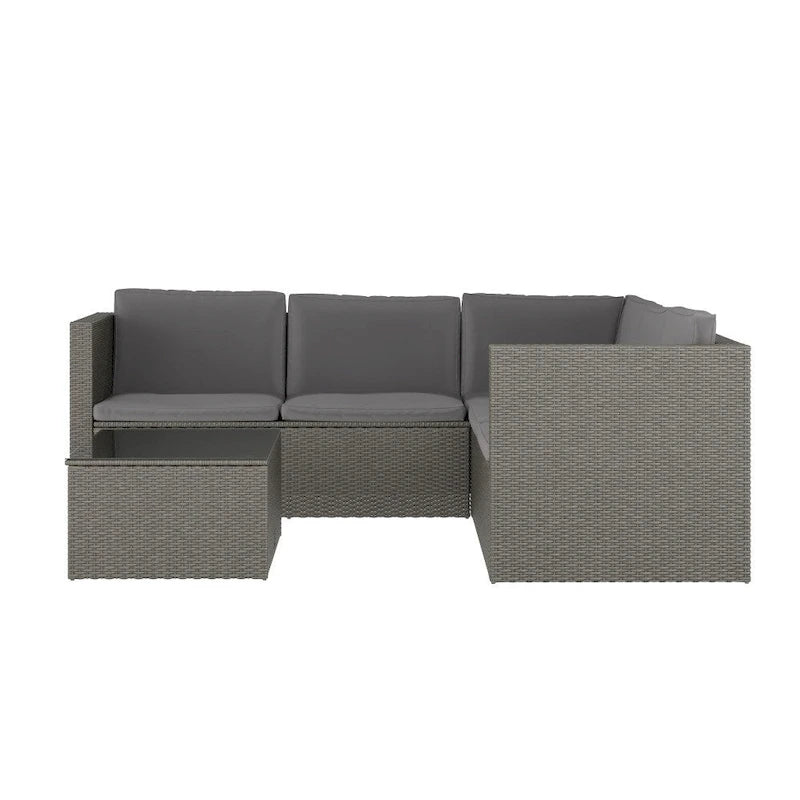 Ensemble canapé et table en rotin/osier pour patio intérieur/extérieur