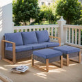 Gymojoy Salon de Jardin en Résine Tressée avec Canapé Sectionnel et Ottoman - Marron