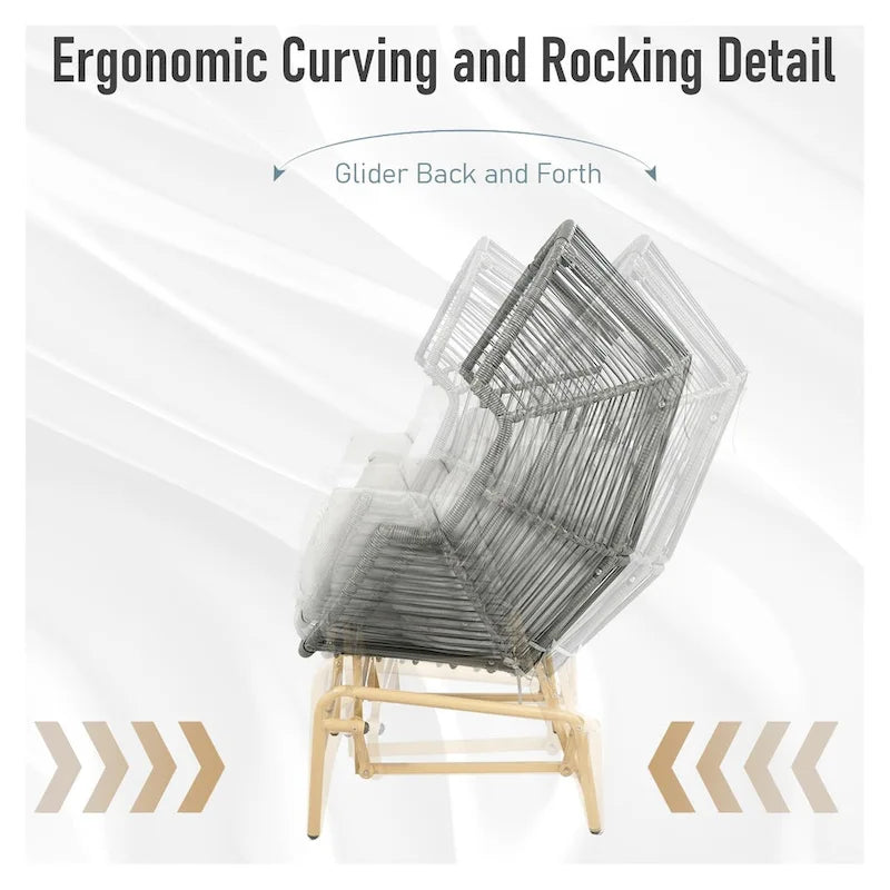 Fauteuil à bascule suspendu en rotin synthétique - Gris foncé