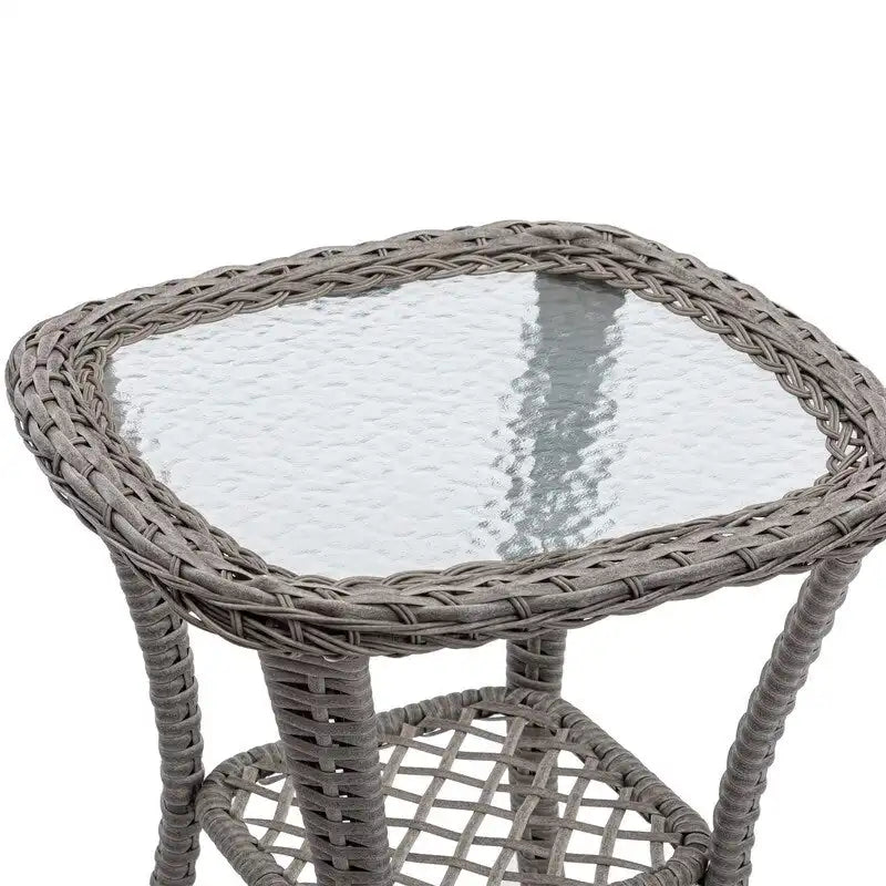 Ensemble de conversation d'extérieur 3 pièces avec fauteuils pivotants et coussins