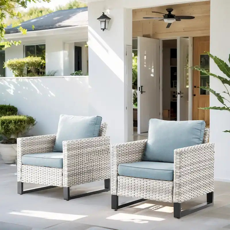 Patio Chair High Back and Deep Seating Chair - Light Grey