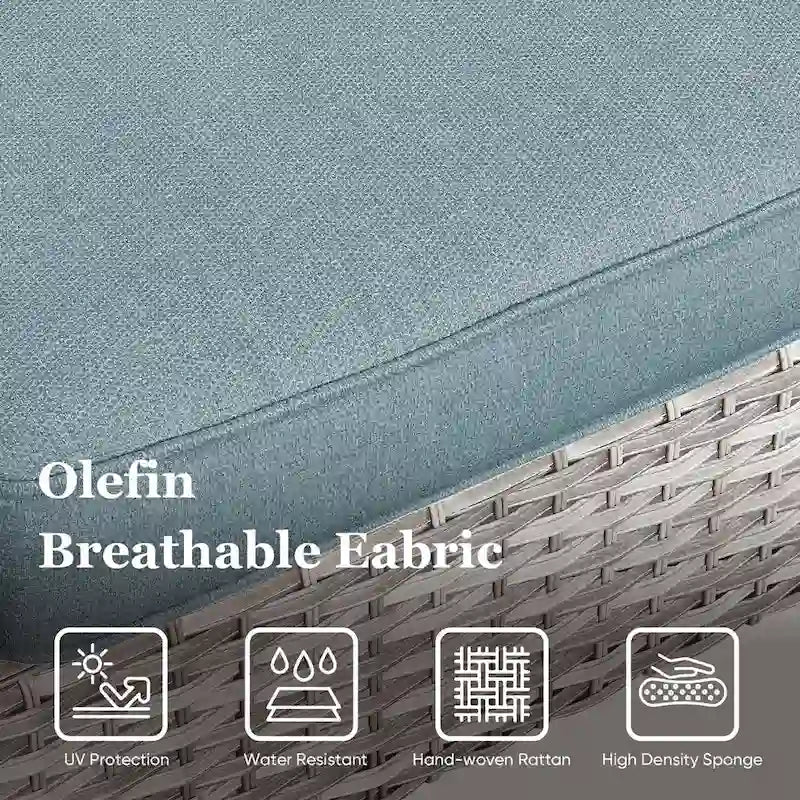 Chaise de patio à dossier haut et assise profonde - Gris clair