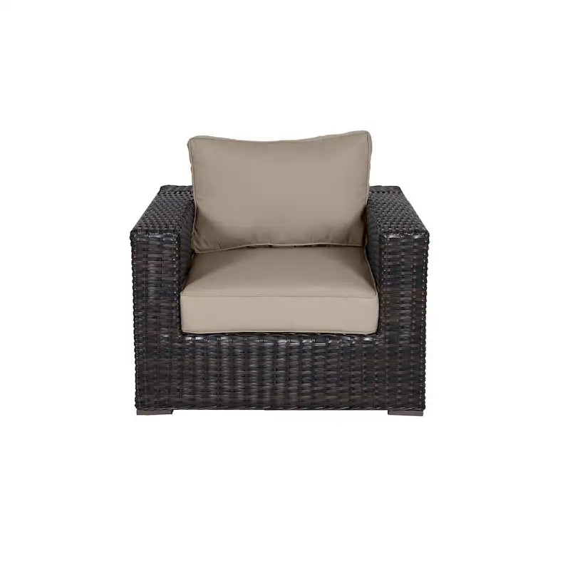 Fauteuil club Teva Furniture Santa Monica avec cadre marron expresso et coussin