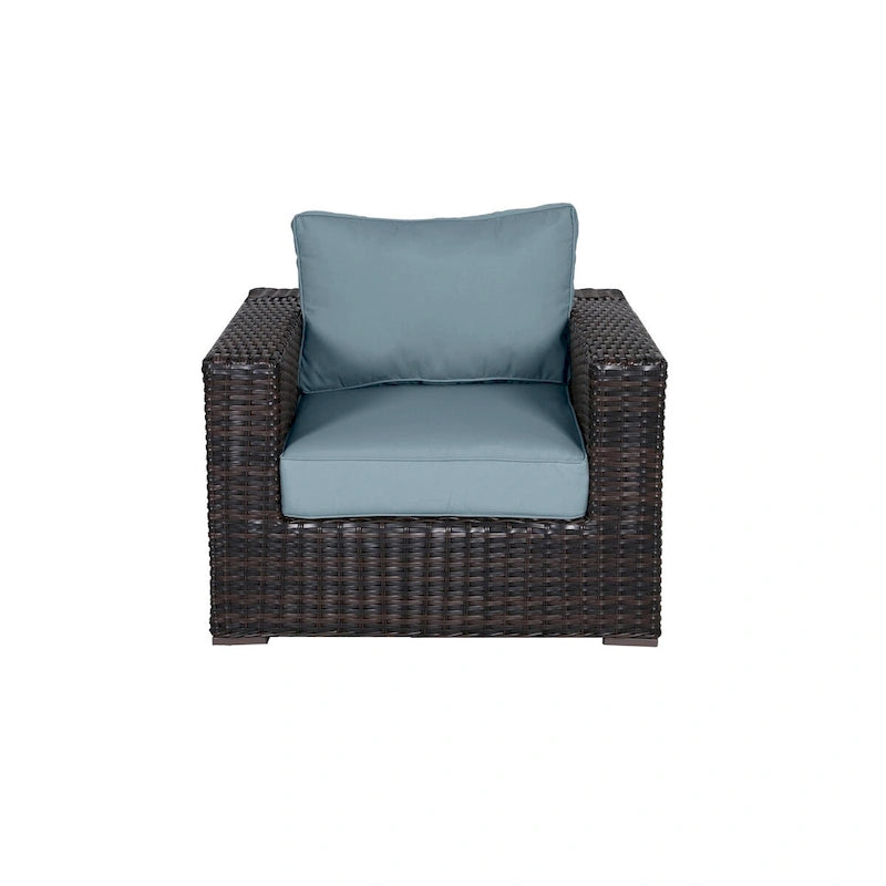 Fauteuil club Teva Furniture Santa Monica avec cadre marron expresso et coussin