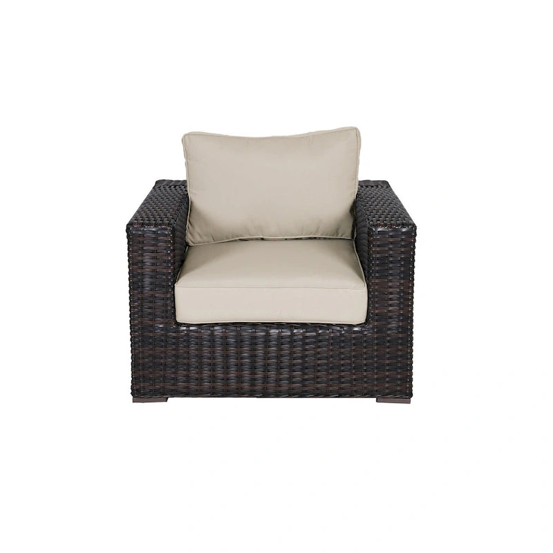 Fauteuil club Teva Furniture Santa Monica avec cadre marron expresso et coussin
