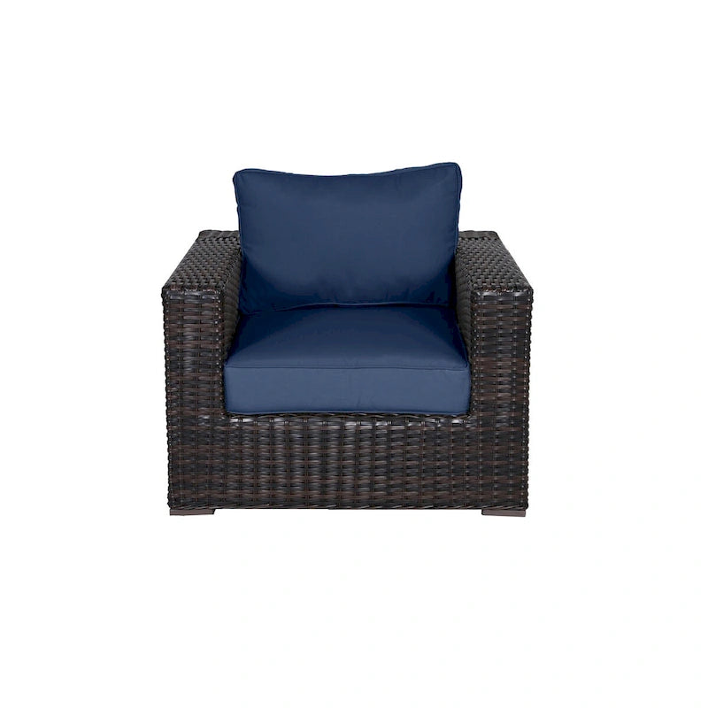 Fauteuil club Teva Furniture Santa Monica avec cadre marron expresso et coussin