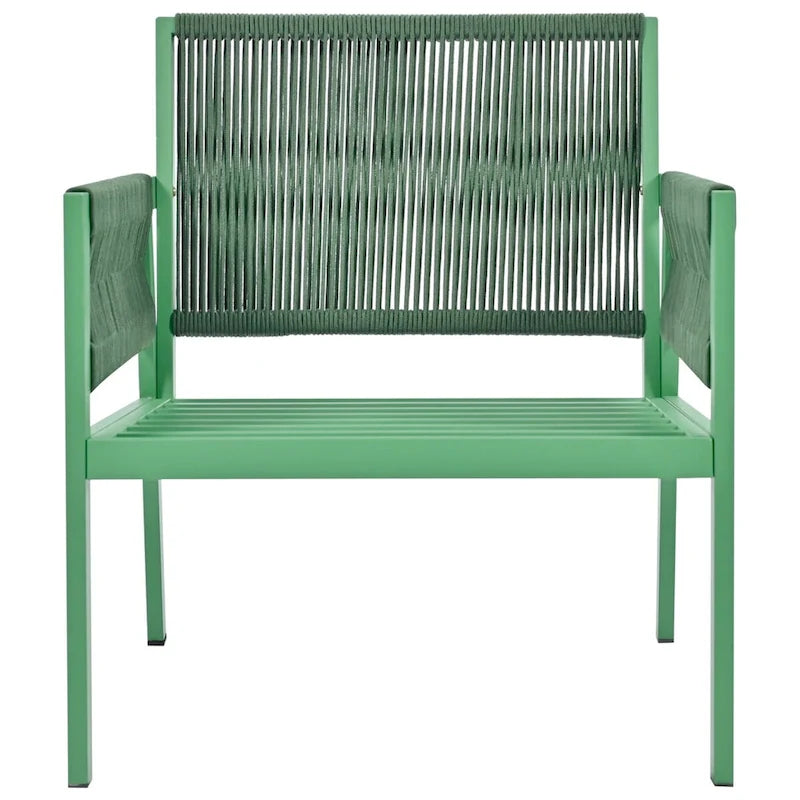 Ensemble de meubles de jardin en corde, mobilier d'extérieur avec table en verre trempé