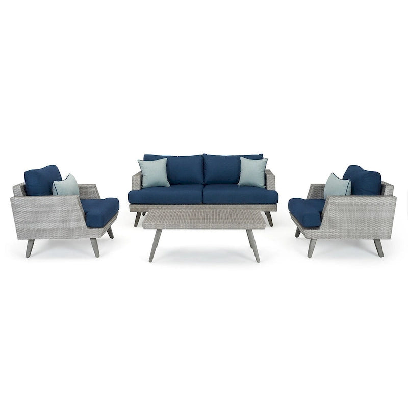 Portofino Casual 4 Piece Sunbrella Outdoor Patio Loveseat Group