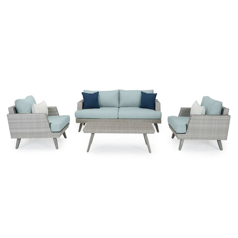 Portofino Casual 4 Piece Sunbrella Outdoor Patio Loveseat Group