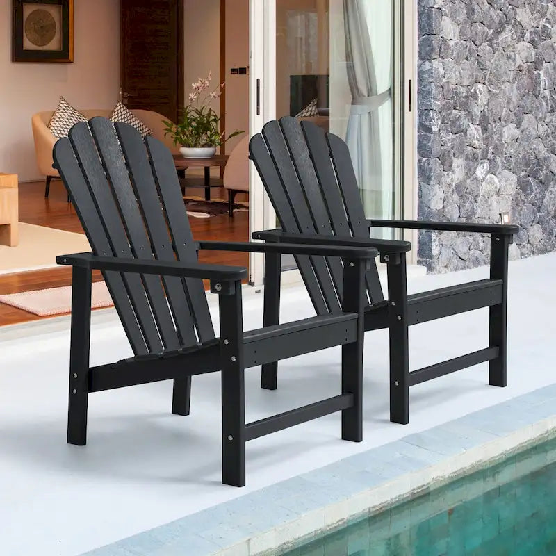 Vrakae Lot de 2 chaises Adirondack empilables en HDPE toutes saisons pour terrasse